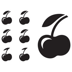 Cherry logo. Isolated cherry on white background