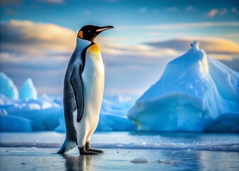 Fototapeta premium Majestic Emperor Penguin in Antarctica, High-Resolution Wildlife Stock Photo