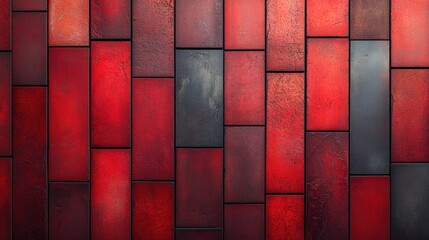 Fototapeta premium A detailed shot of a red brick wall with texture and imperfections