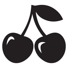 Cherry logo. Isolated cherry on white background