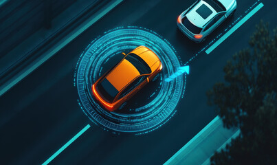 On urban roads, yellow cars rely on radar detection to drive