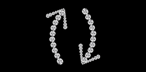 Diamonds Rotation Arrow Icon, Reload Arrows Set Vector Illustration.	