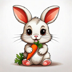 Cute little baby rabbit with long ears and big eyes