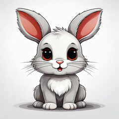 Cute little baby rabbit with long ears and big eyes