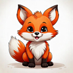 Cute red fox cub