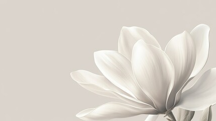 Fototapeta premium Serene Magnolia Blossom: A Delicate, Muted Floral Painting