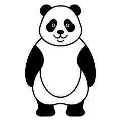 panda line art vector