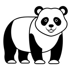 panda line art vector