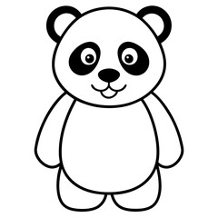 panda line art vector