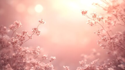 Fototapeta premium Soft Pink Blossoms with Tranquil Hues in High-Quality Photorealism