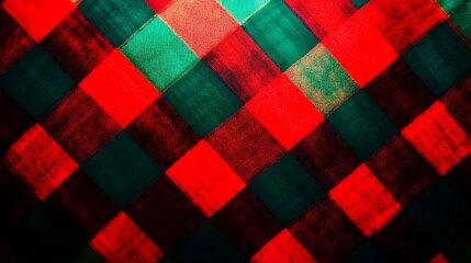 Seamless Green and Red Plaid Pattern for High-Quality Textiles