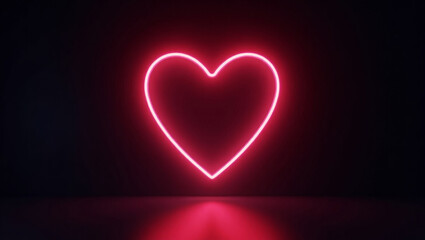 Glowing Neon Heart: Romantic Valentine's Day Background