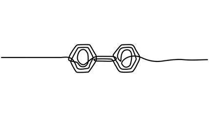 Continuous line drawing of dumbbell, Dumbbell linear icon, One line drawing white background. Heavy dumbbell isolated Vector illustration