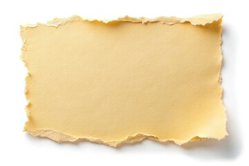 Torn Edge Cream Paper Mockup: Elegant Aerial View on White Background