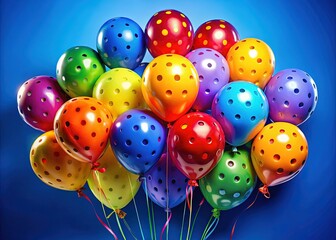 Vibrant Pickleball Balloons Festive Party Decor Blue Background