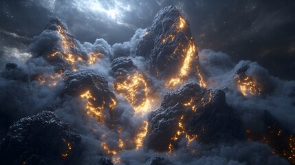 Obraz premium Radiant Galaxy with Colorful Nebulae and Star Clusters in Space