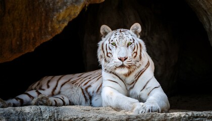 Fototapeta premium white Bengal tiger in the zoo