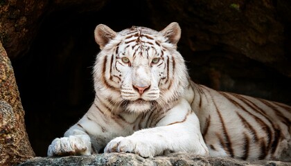 Naklejka premium white Bengal tiger in the zoo