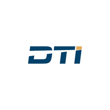 Creative DTI initial logo design with arrow swoosh symbol for transport or tech solutions company, combining elegant typography and modern vector style