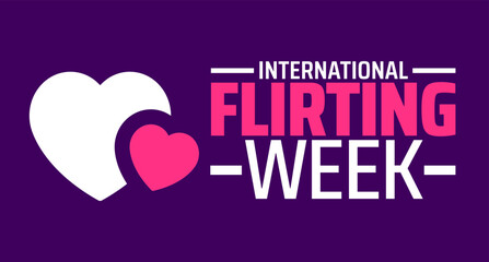 International Flirting Week background banner or poster design template. observed every year in February. Holiday concept. Use to any Template, card, poster, placard, template.