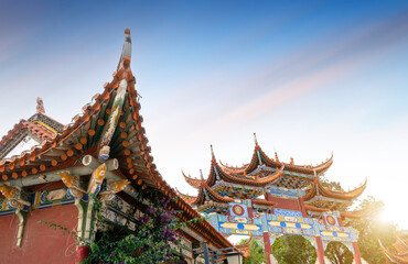 Obraz premium Artistic archway, Chinese classical architectural style. Mile, Yunnan.