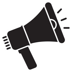 megaphone silhouette, minimal car horn icon vector illustration