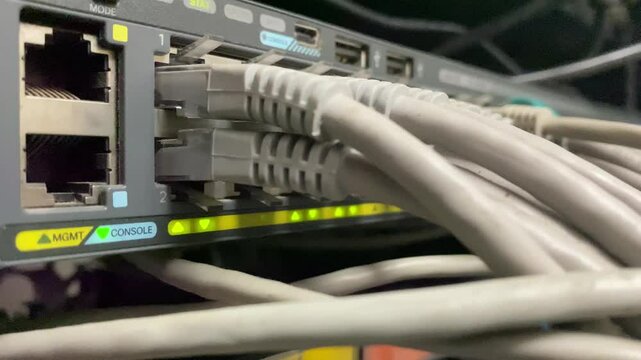 LED display of a network switch. 