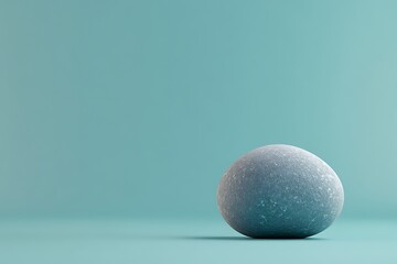 Sphere Rests on Teal Background: A Study in Minimalist Design and Simple Geometry