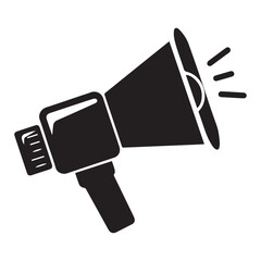 megaphone silhouette, minimal car horn icon vector illustration