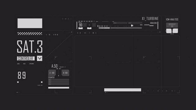 HUD technological infographic elements with transparent background