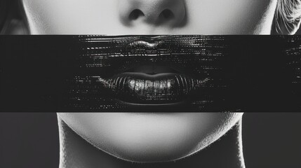 Monochrome Portrait With Artistic Brushstroke Effect