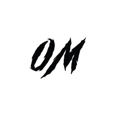 Obraz premium OM monogram logo design letter text name symbol monochrome logotype alphabet character simple logo