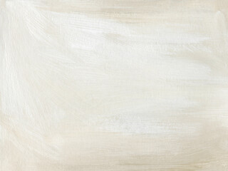 Abstract texture background in white and beige shades. Hand painted textured acrylic template. Neutral illustration with paint brush strokes. Contemporary minimal artwork. Modern canvas painting