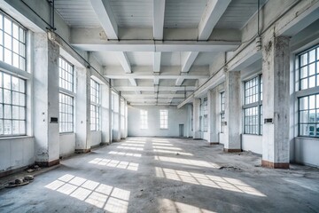 Minimalist White Tech Urban Exploration: Abandoned Building Interior