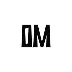 OM monogram logo design letter text name symbol monochrome logotype alphabet character simple logo