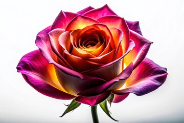 Modern Artistic Abstract Spring Rose Silhouette, Clean White Background Stock Photo