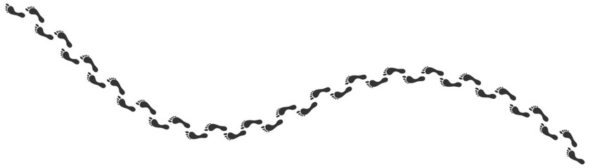 Step footprints paths. footstep prints and shoe steps . shoe tread footprints vector illustration isolated on white background.