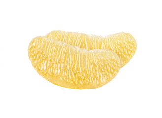 Pomelo flesh on white background