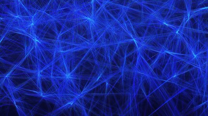 Abstract Blue Fractal Network: Digital Art