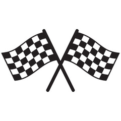 two crossed checkered Flag NASCAR Racing flag, sports finish line flag silhouette vector