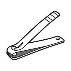vector image, plain black and white nail clippers