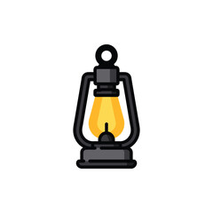 Illuminated Lantern Icon Bright Light Source Camping Gear
