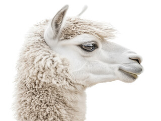 Obraz premium Isolated White Alpaca Head Profile