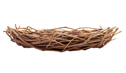 Obraz premium birds nest isolated isolated on white background PNG.AI GENERATED