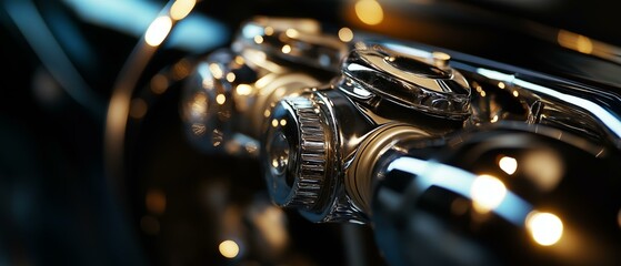 Naklejka na ściany i meble Close-up of Engine Intake Valve System | Automotive Technology