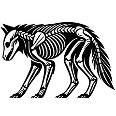 Wolf skeleton silhouette
