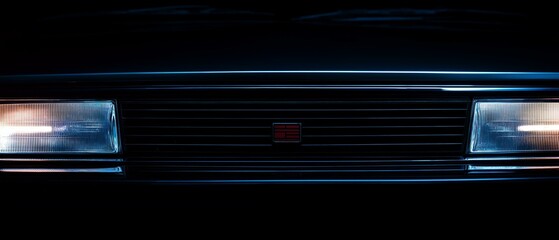 Obraz premium A Nighttime Scene with a Classic Muscle Car | Automotive Photography