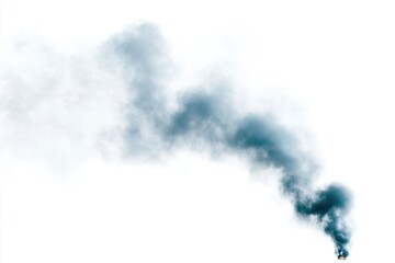 A black smoke plume rises from a chimney, possibly indicating industrial or residential activity
