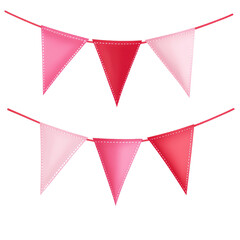 Festive Pink and Red Bunting Flags for Celebrations