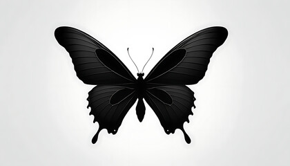 Obraz premium Elegant Black Butterfly Wings Graphic Design Illustration Abstract Art Nature Image Dark Monochrome Minimalist Style Simple 